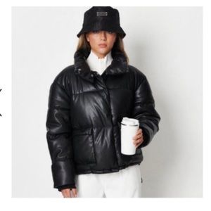 Faux leather puffer. Very oversized. Like new condition